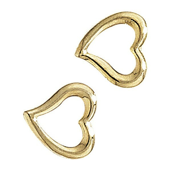 Open Heart Stud Earrings 9ct Yellow Gold Hallmarked Brand New Boxed