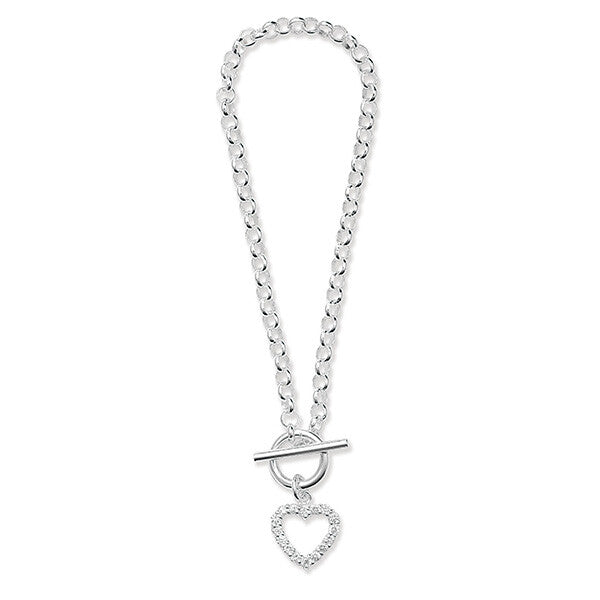 T Bar Heart Gemstone Bracelet Solid Sterling Silver Hallmark