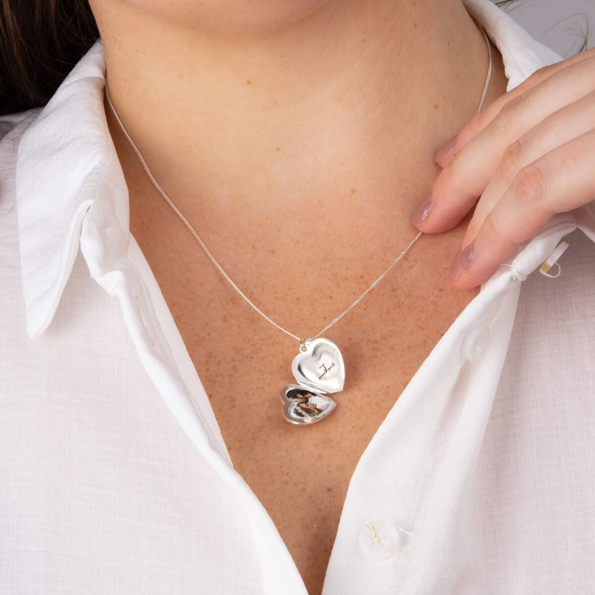 Starburst Heart Locket Gemstone Sterling Silver 925 Hallmarked All Chain Lengths