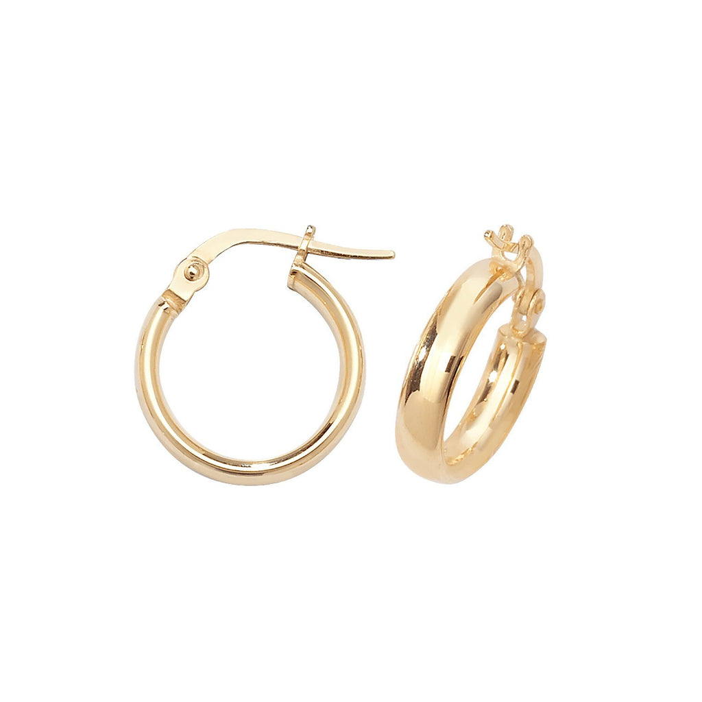 9ct Yellow Gold Hoop Earrings 375 Hallmarked 8mm - 50mm Diameter British Made