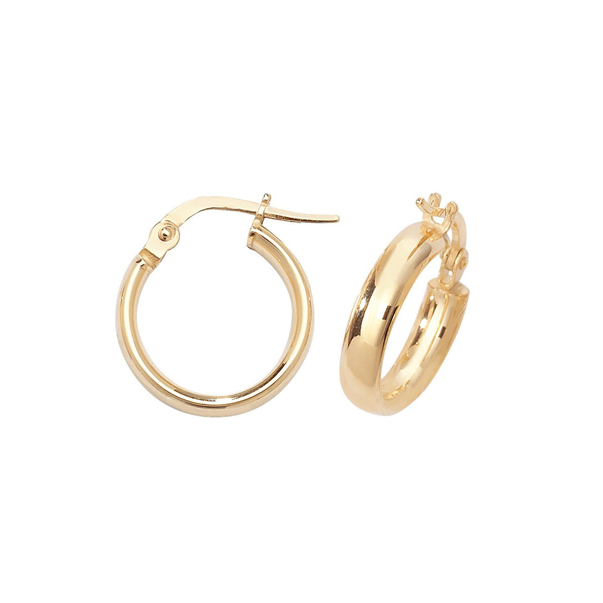 9ct Yellow Gold Hoop Earrings 375 Hallmarked 8mm - 50mm Diameter British Made