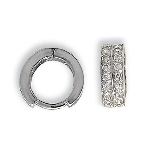 Mens Huggie Hoop Earring Chunky 9ct White Gold Gents 375 Hallmarked Brand New