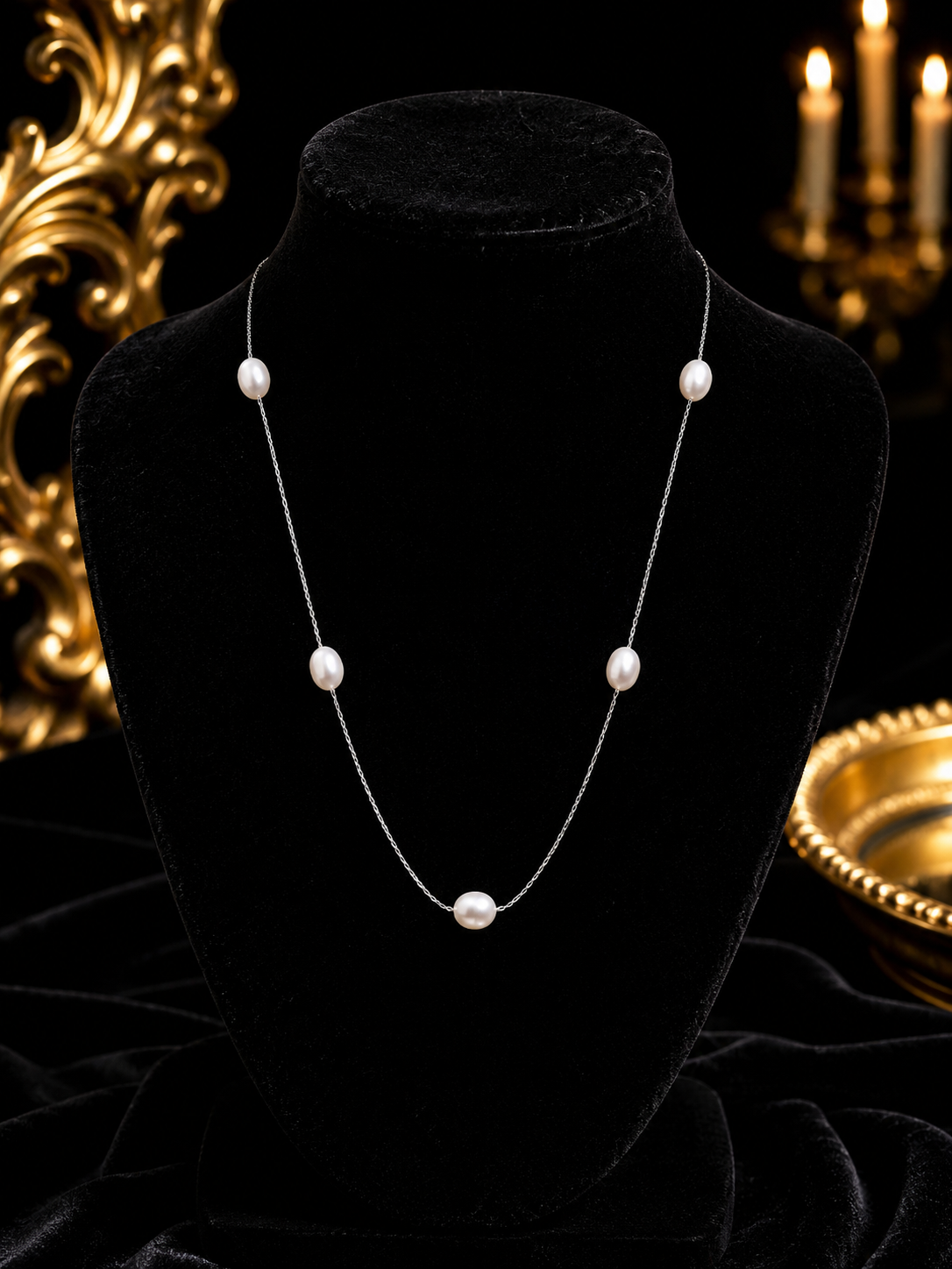 5 Natural Pearl Necklace Solid Sterling Silver 925 Hallmarked British Made