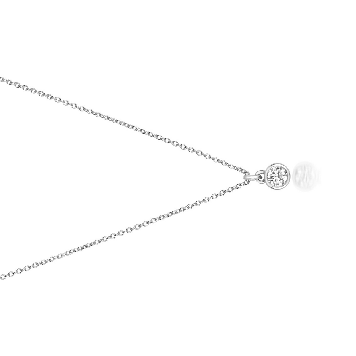 1 Natural Diamond Flush Necklace 18ct White Gold Hallmarked British Made