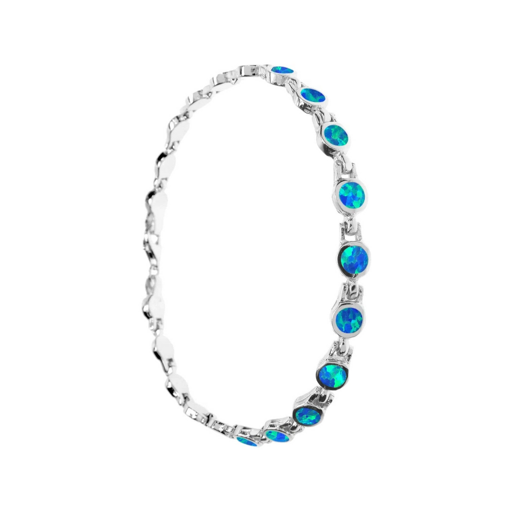 Natural Blue Opal Bracelet Sterling Silver 925 Hallmarked Brand New Boxed