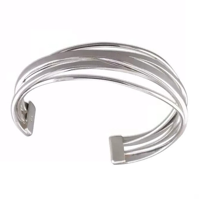 5 Strand Crossover Bangle Sterling Silver 925 Hallmarked British Made Brand New