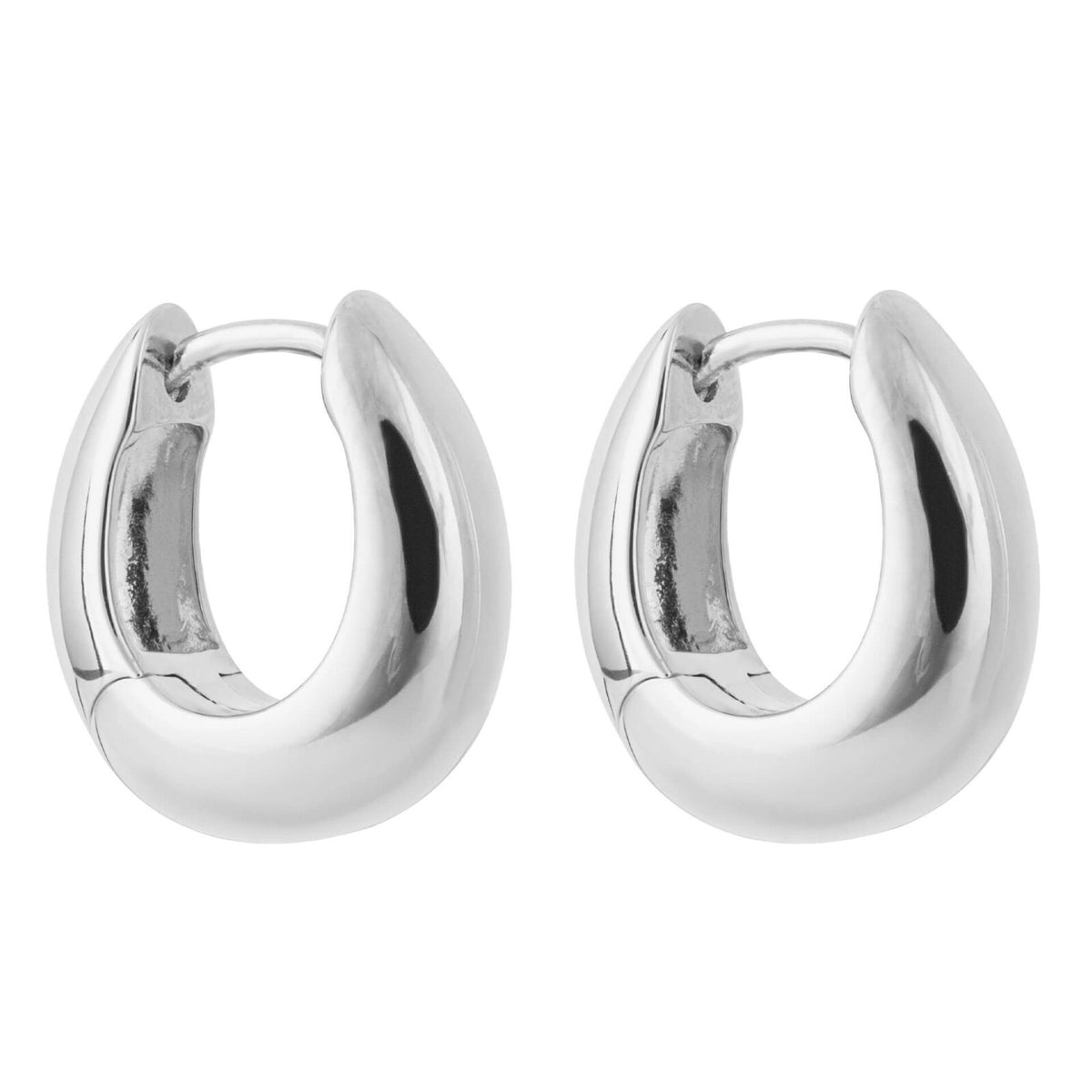 Round Hoop Huggie Earrings Sterling Silver 925 Hallmarked Brand New Boxed