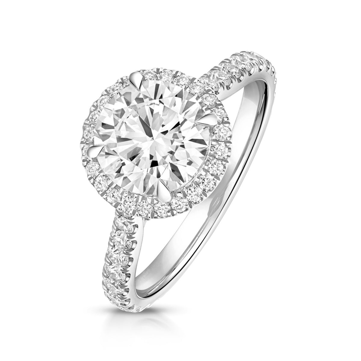 61 Lab-Created Diamond Engagement Ring 18ct White Gold Hallmarked Sizes J - Q