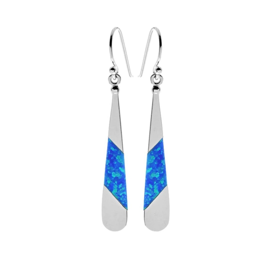 Natural Opal Teardrop Earrings Sterling Silver 925 Hallmarked British Made