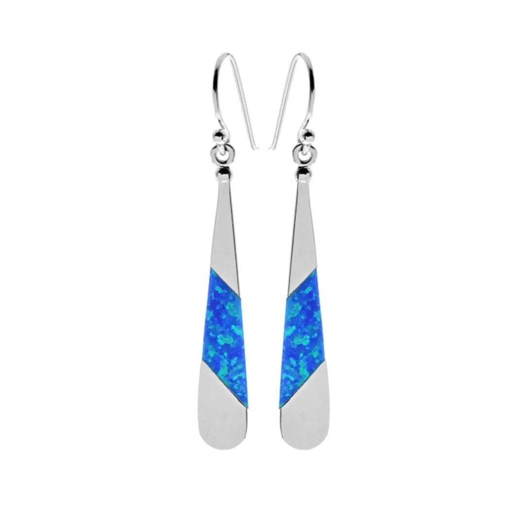 Natural Opal Teardrop Earrings Sterling Silver 925 Hallmarked British Made