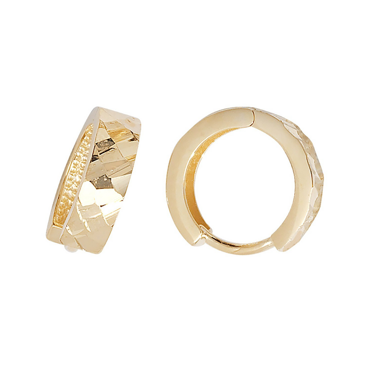 9ct Yellow Gold DC Hoop Earrings British Made 375 Hallmarked Brand New Boxed
