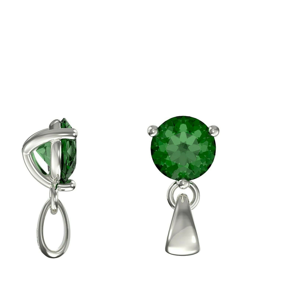 Sterling Silver Emerald Pendant Hallmarked British Made All Chain Lengths