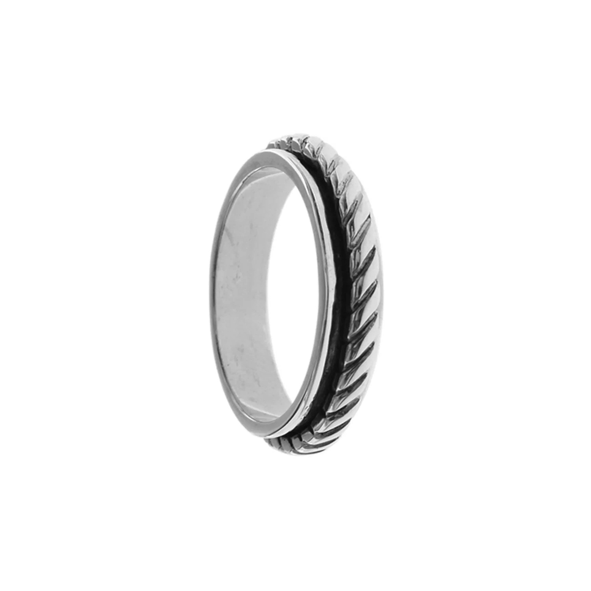 Mens Roped Sterling Silver Spinner Rotating Ring 925 Hallmarked Sizes W - Z +1