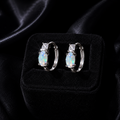 Opal Sleeper Hoop Earrings Sterling Silver 925 Hallmarked Brand New Boxed