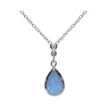 Teardrop Opal Necklace Solid Sterling Silver 925 Hallmarked British Made