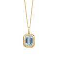 Elongated Octagon Aquamarine Pendant Yellow Gold 375 Hallmarked British Made