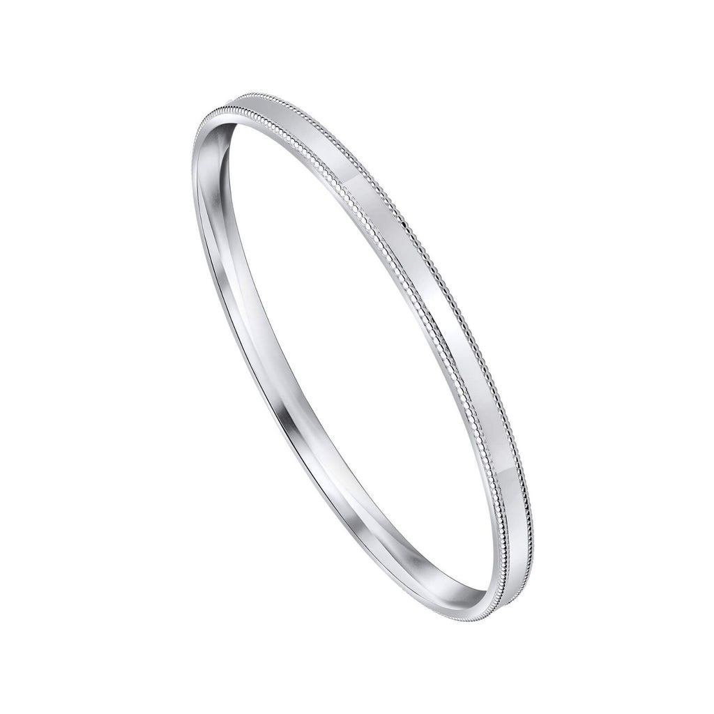 5mm Millegrain Bangle Sterling Silver British Made 925 Hallmark Brand New Boxed