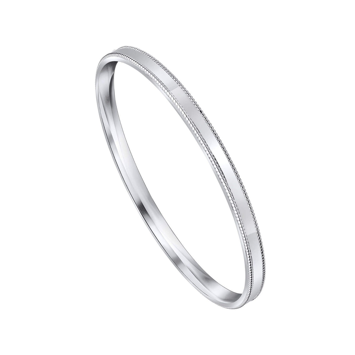 5mm Millegrain Bangle Sterling Silver British Made 925 Hallmark Brand New Boxed