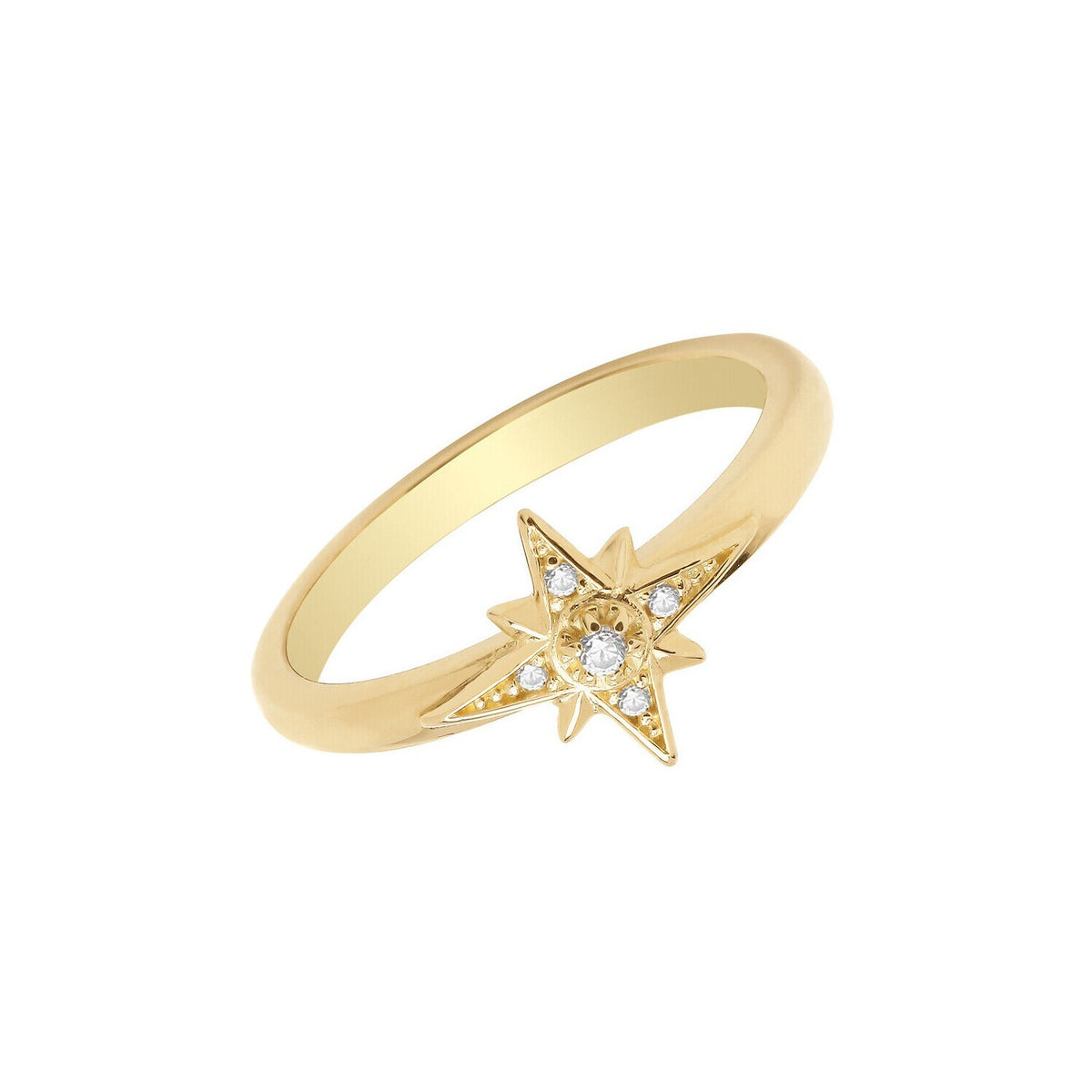 Starburst Ring 9ct Yellow Gold Hallmarked Sizes J - Q British Made