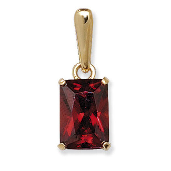 Yellow Gold Garnet Pendant 375 Hallmarked British Made All Chain Lengths