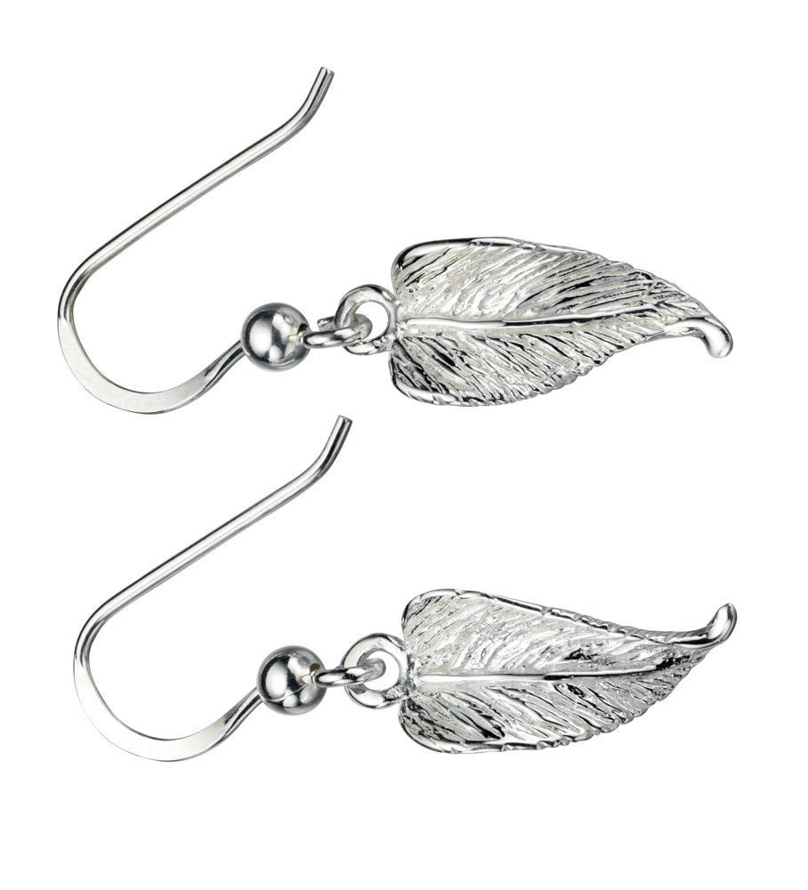Leaf Drop Earrings Solid Sterling Silver 925 Hallmarked Brand New Boxed