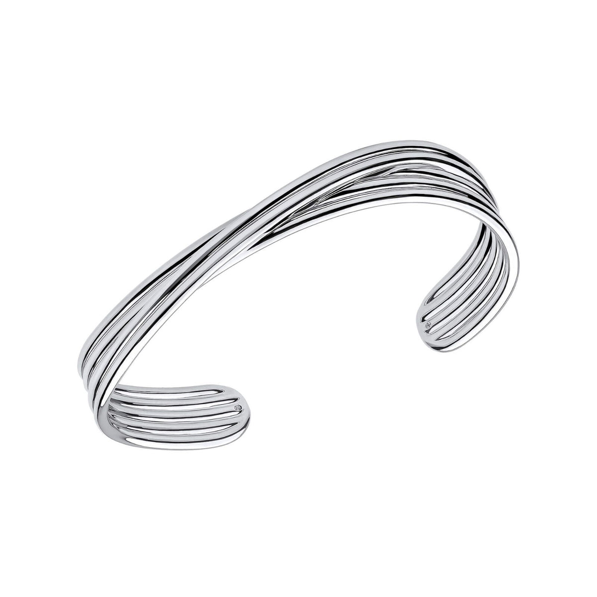 Twisted Ridge Bangle Sterling Silver British Made 925 Hallmarked Brand New Boxed