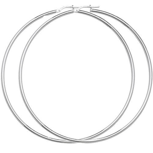 Plain Sterling Silver Hoop Earrings 925 Hallmarked 25mm - 60mm Diameter