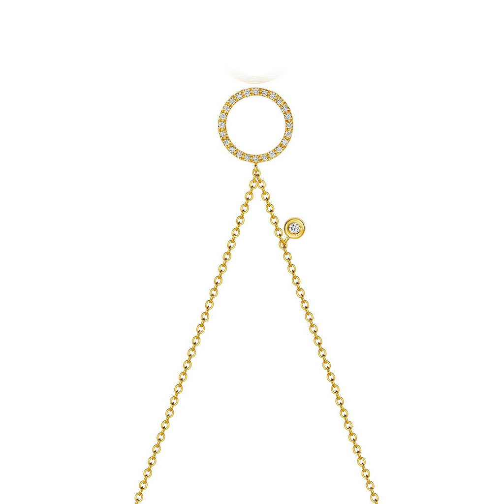 25 Natural Diamond Circle Necklace 18ct Yellow Gold Hallmarked British Made