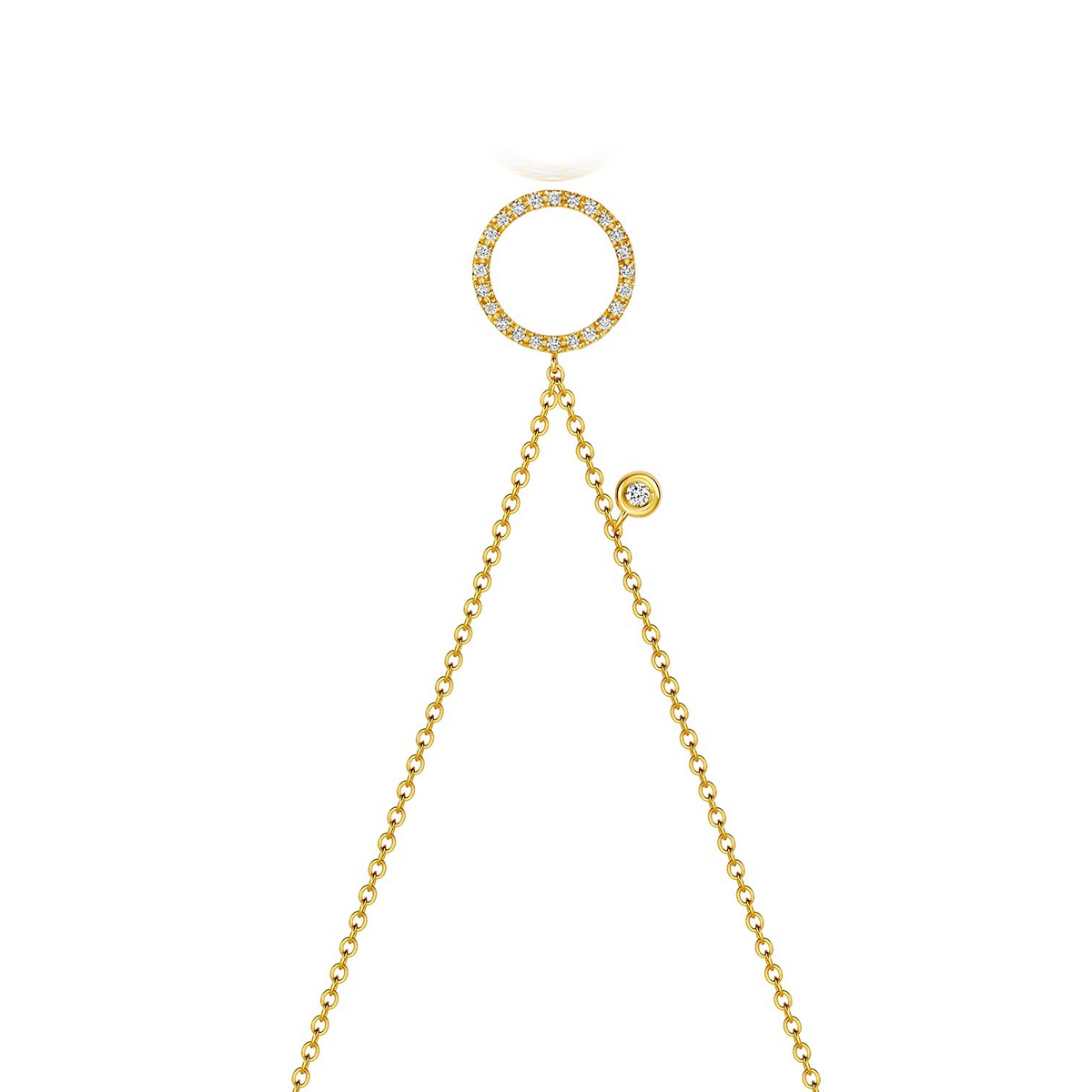 25 Natural Diamond Circle Necklace 18ct Yellow Gold Hallmarked British Made