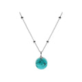 10mm Natural Turquoise Necklace Solid Sterling Silver 925 Hallmark British Made