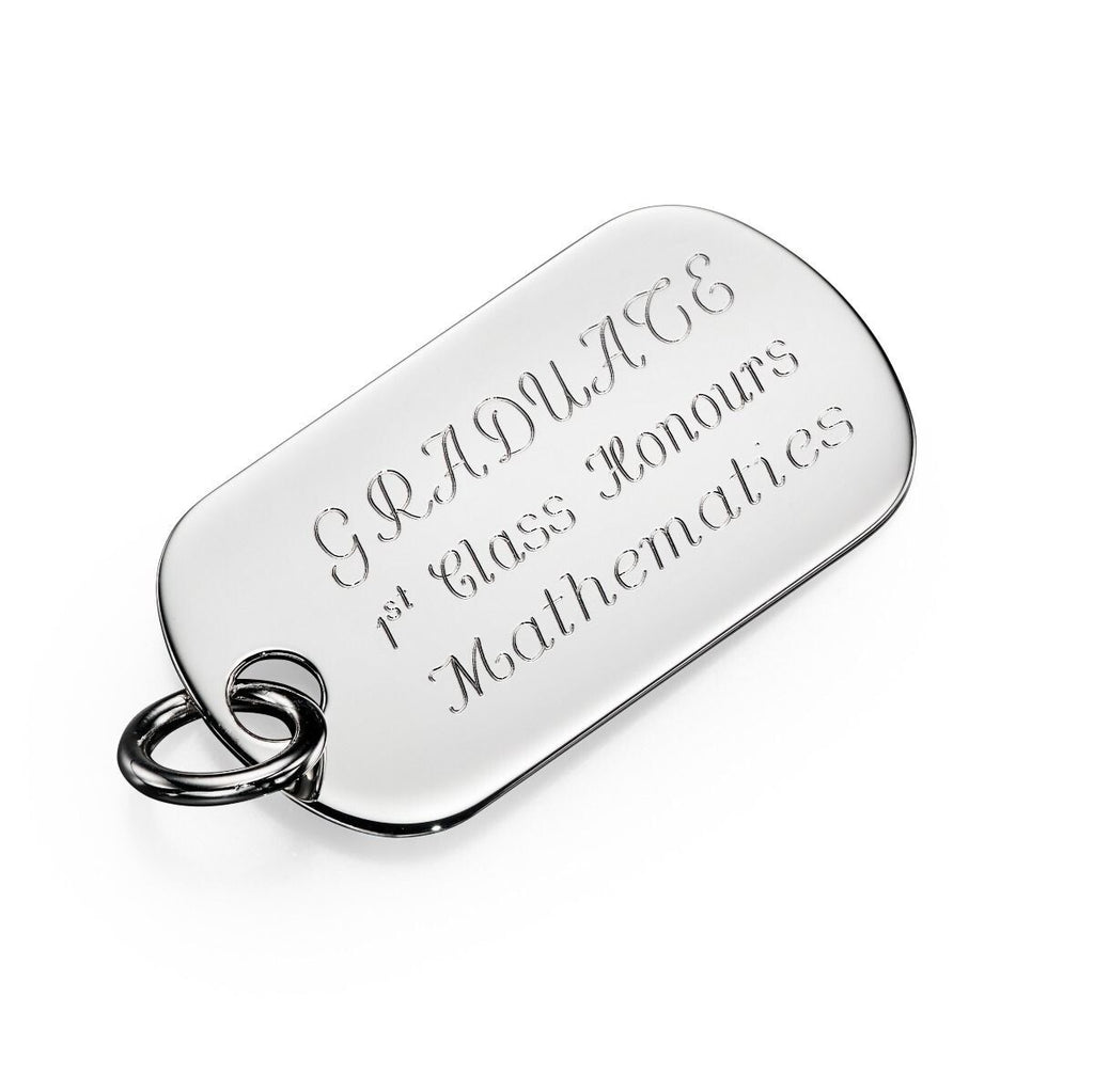 Engravable Dog Tag Pendant Sterling Silver 925 Hallmarked All Chain Lengths