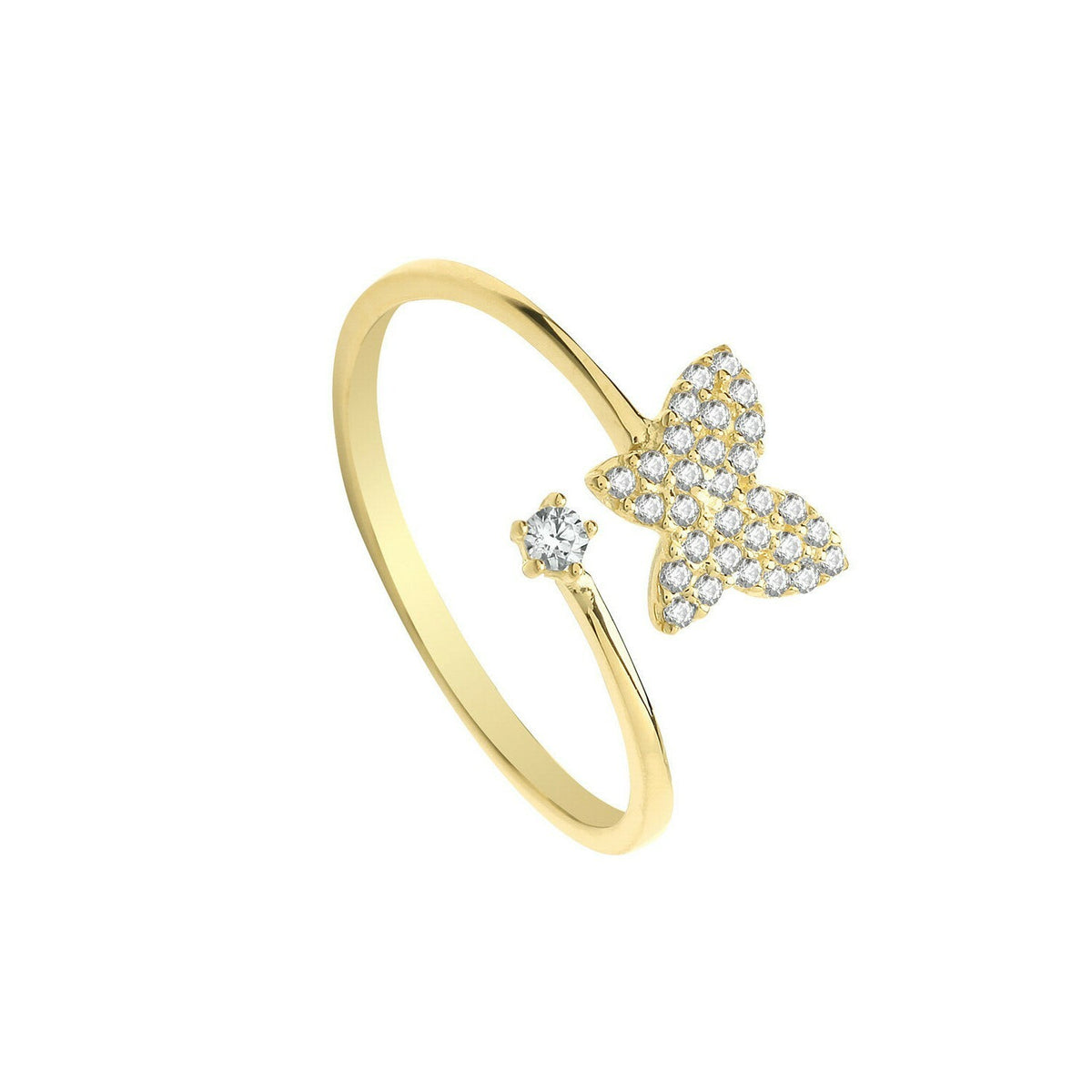 Butterfly Wrap Ring 9ct Yellow Gold Hallmarked Sizes J - R British Made
