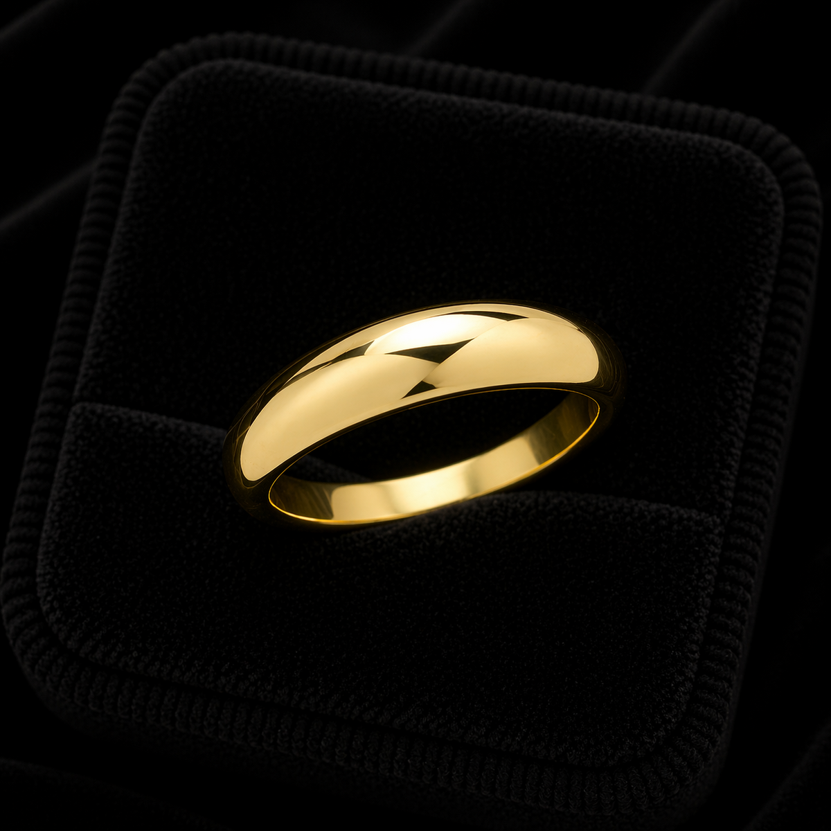 Plain Dome Ring 9ct Yellow Gold 375 Hallmarked Sizes L - S British Made