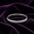 Channel Set Eternity Ring Sterling Silver 925 Hallmarked British Made Size K - S