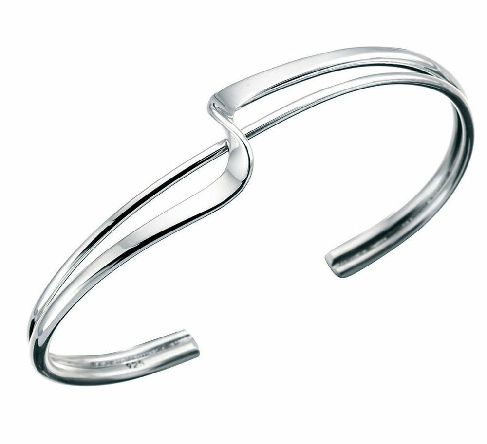 Squiggle Bangle Sterling Silver 925 Hallmarked British Made
