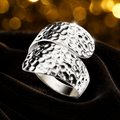 Sterling Silver Wrap Ring Hammered Finish 925 Hallmarked Size K - S British Made