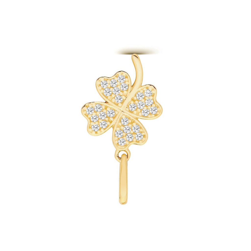 4 Leaf Clover 9ct Yellow Gold Pendant 375 Hallmarked All Chain Lengths
