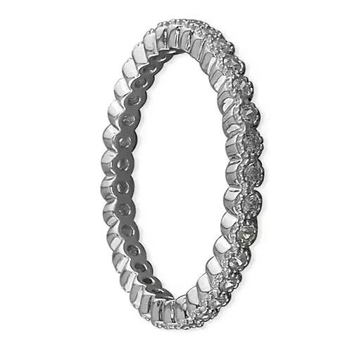 Millgrain Eternity Ring Sterling Silver 925 Hallmarked British Made Size L - S