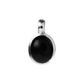 Oval Black Onyx Pendant Sterling Silver 925 Hallmarked All Chain Lengths