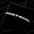 Heavy Gents Solid Sterling Silver Flat Curb Chain Bracelet 925 Hallmarked