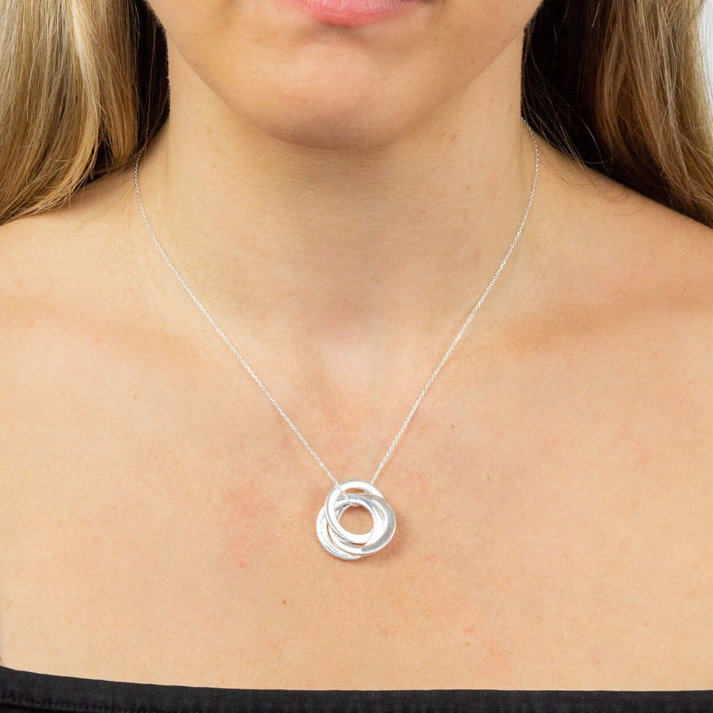 Triple Interlink Necklace Sterling Silver 925 Hallmarked Brand New Boxed