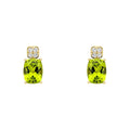 Peridot & Diamond Drop Earrings 9ct Yellow Gold 375 Hallmarked British Made