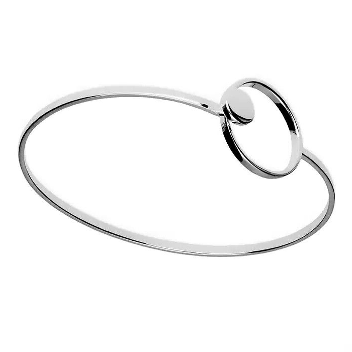 Sterling Silver Bangle Disc Hook British Made 925 Hallmarked Brand New Boxed