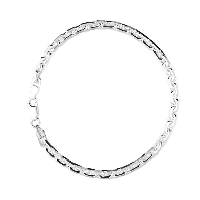 Gents Solid Sterling Silver Anchor Chain Bracelet British Made 925 Hallmarked