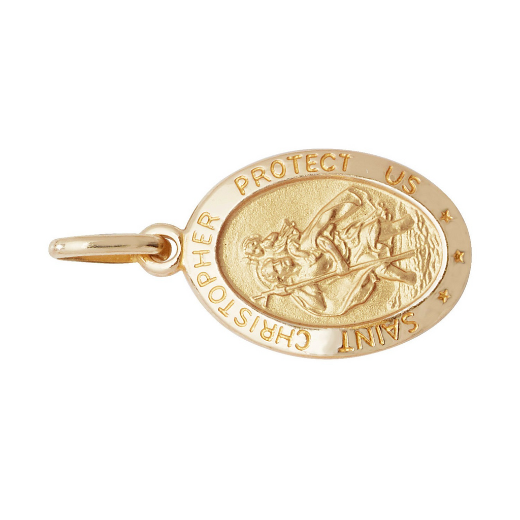 Oval St Christopher 9ct Yellow Gold Pendant 375 Hallmarked All Chain Lengths