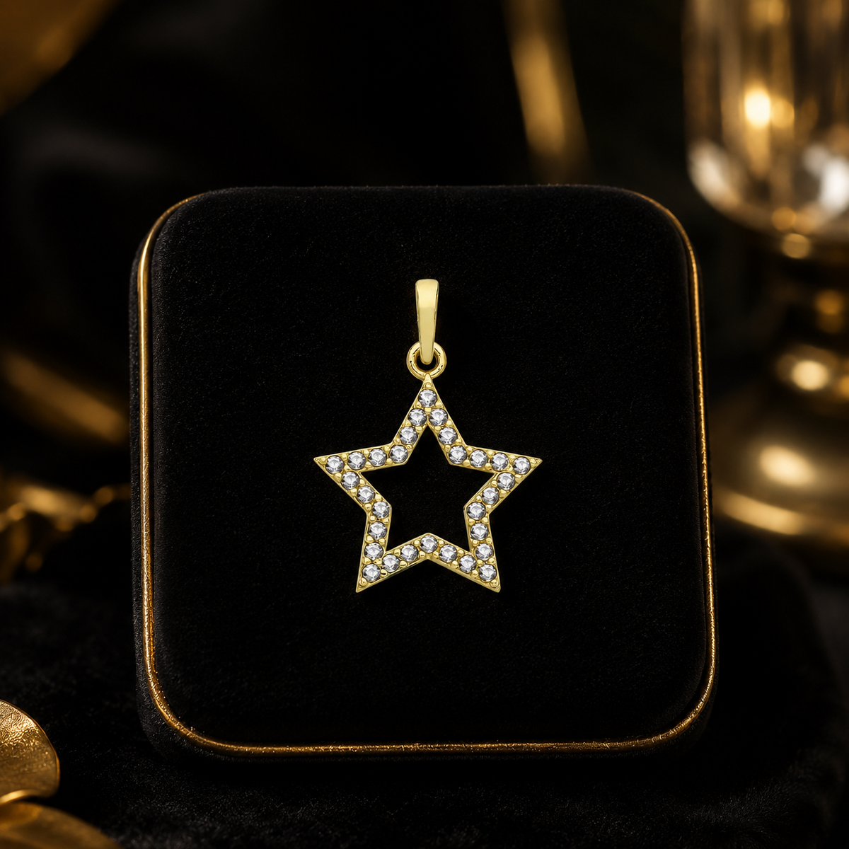 Star 9ct Yellow Gold Pendant 375 Hallmarked British Made All Chain Lengths