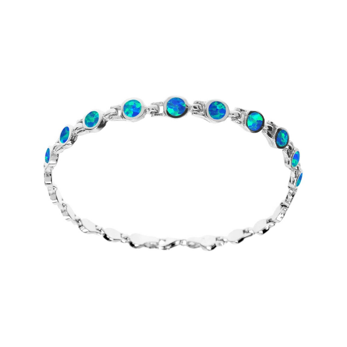 Natural Blue Opal Bracelet Sterling Silver 925 Hallmarked Brand New Boxed