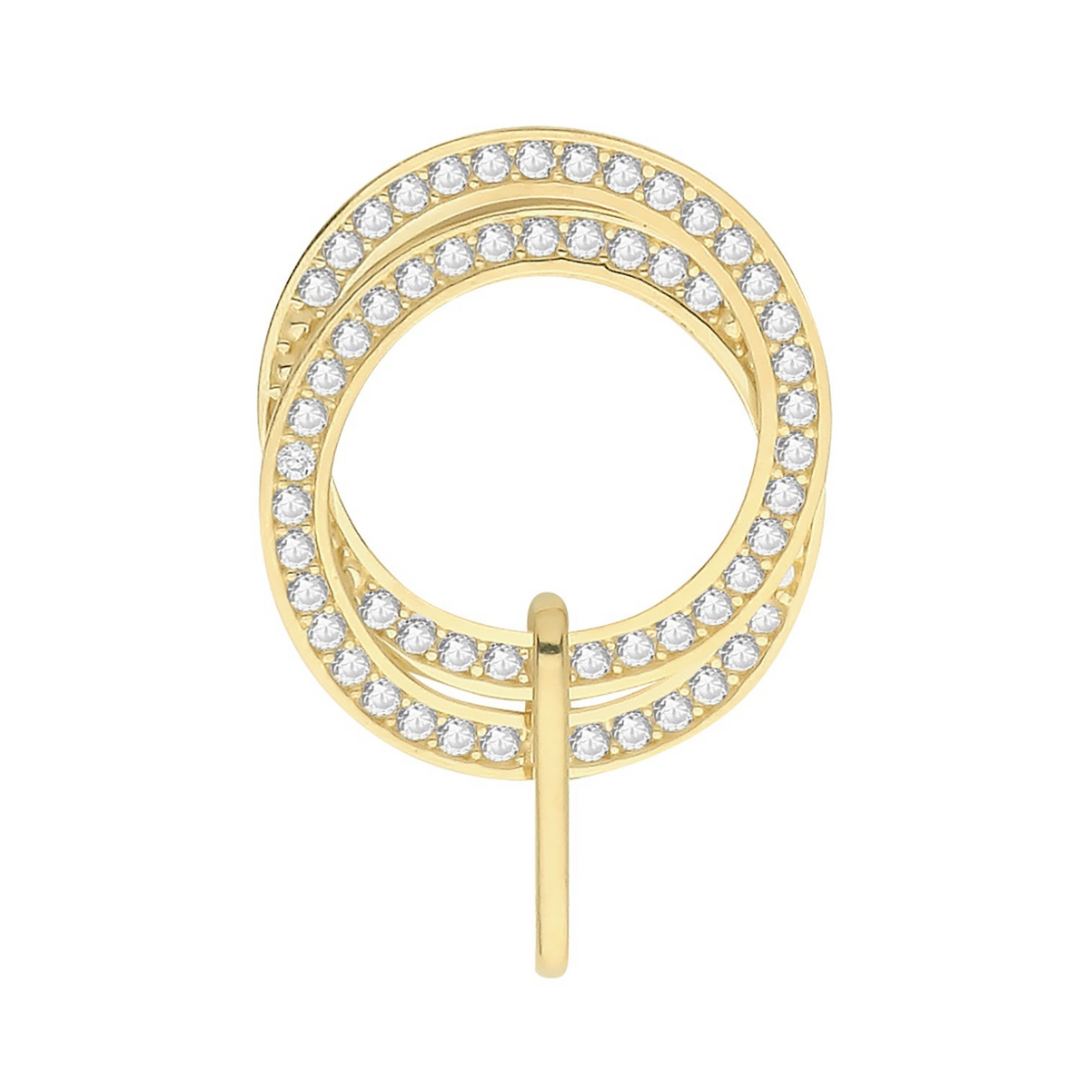 Eternity Pave Circle 9ct Yellow Gold Pendant 375 Hallmarked All Chain Lengths