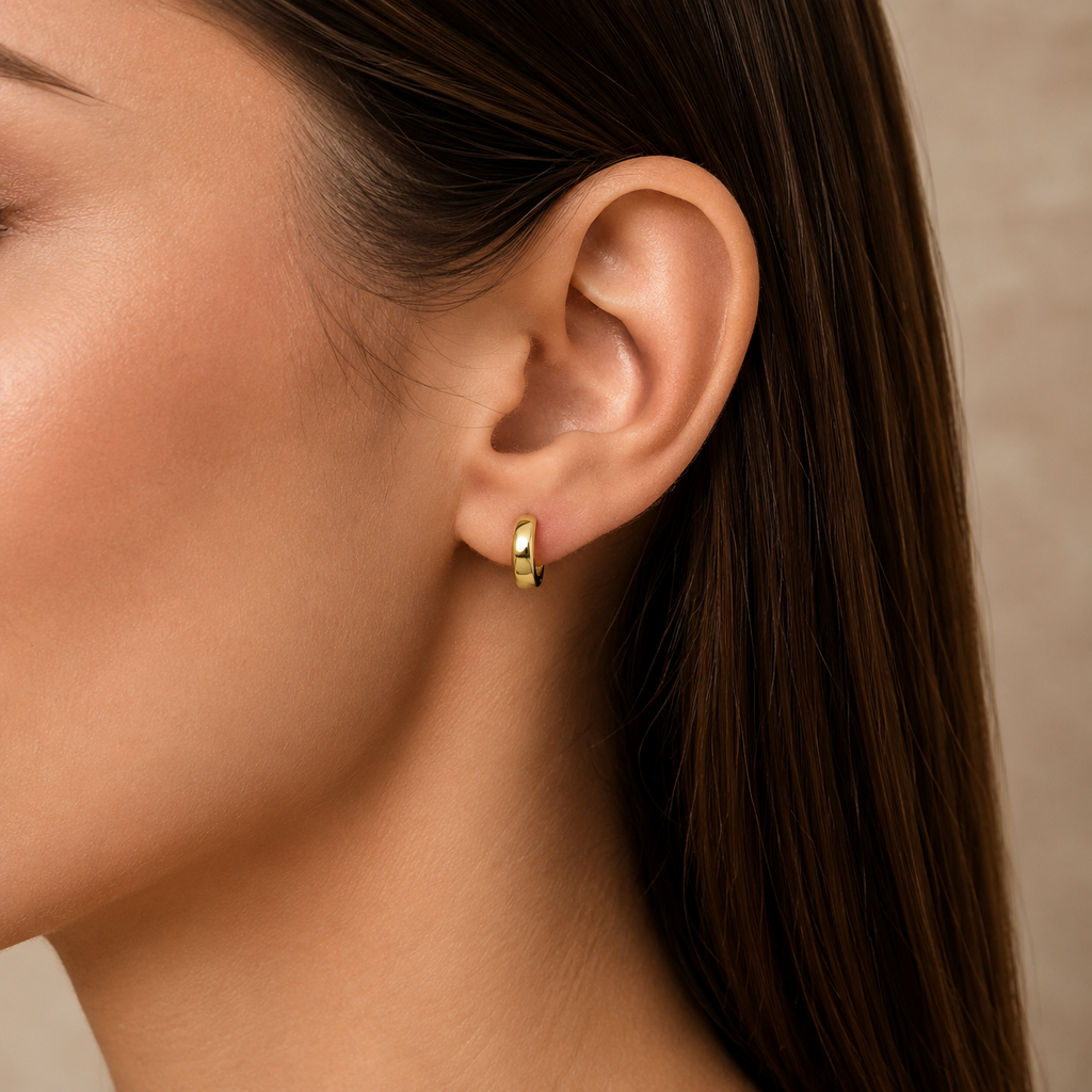 9ct Yellow Gold Chunky Hoop Earrings British Made 375 Hallmarked Brand New Boxed