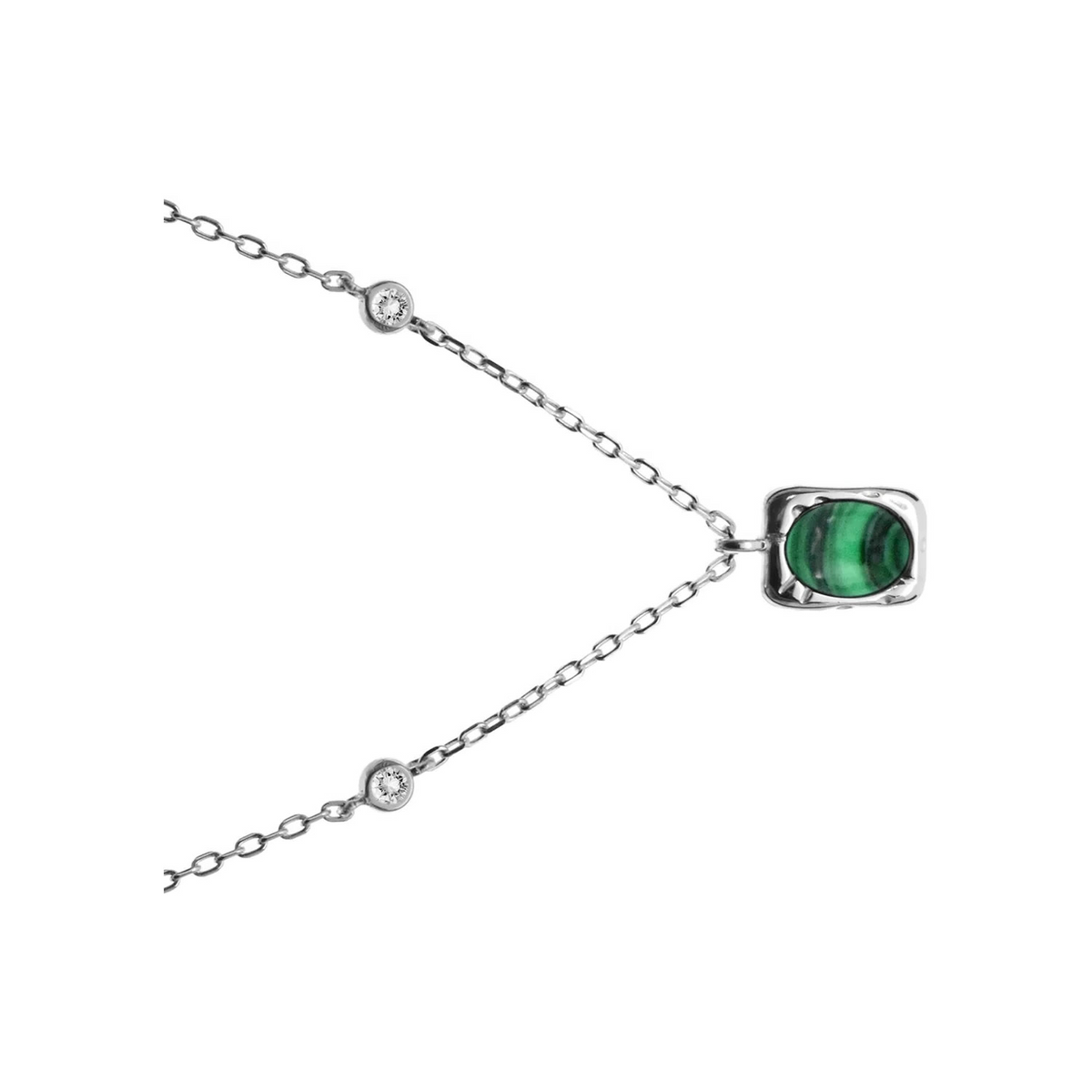 Vintage Malachite Necklace Solid Sterling Silver 925 Hallmarked British Made